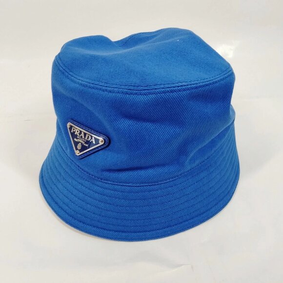 Prada Hat Blue Cotton 499-071425 - Picture 1 of 9